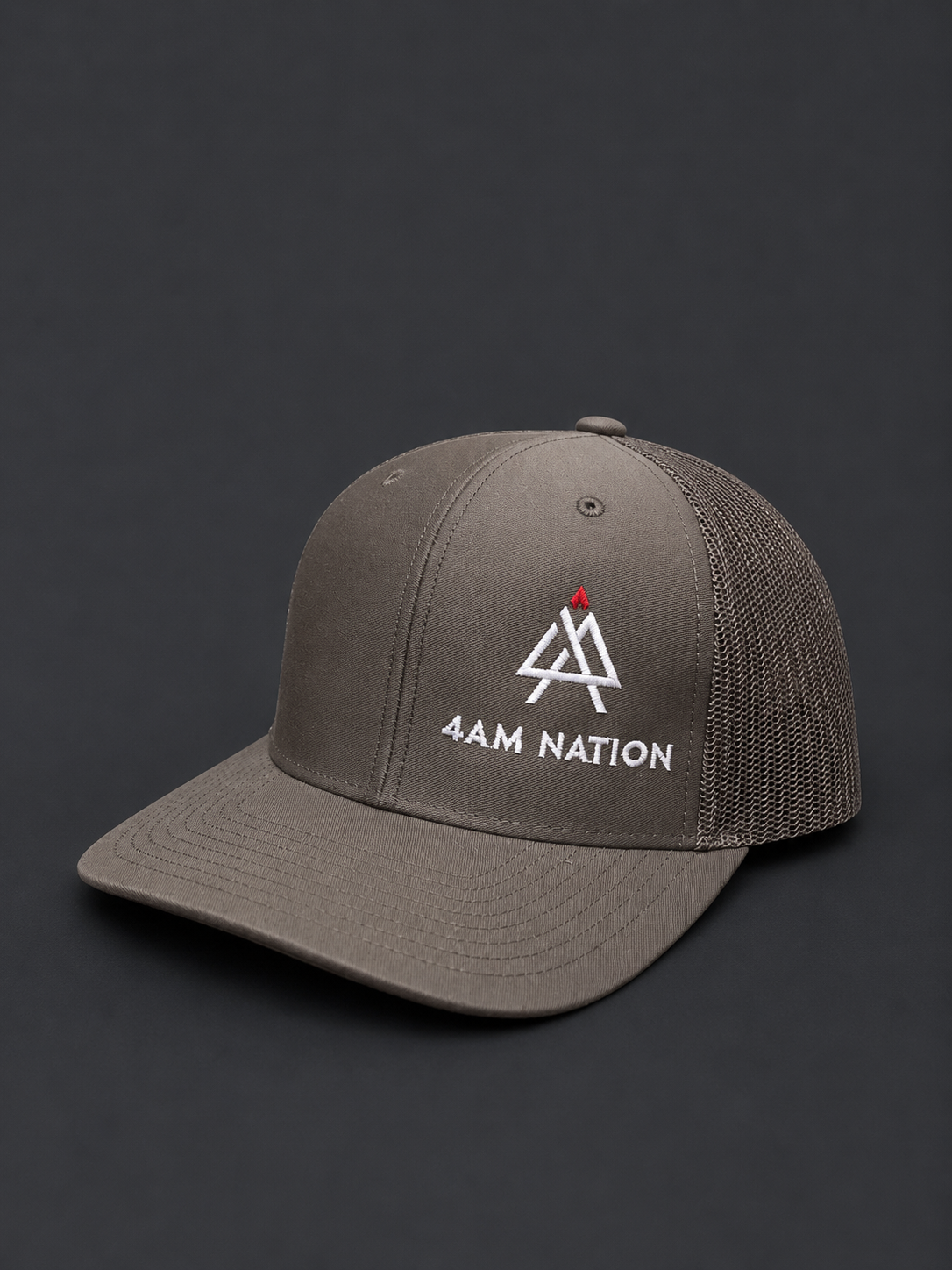 Loden hat with '4AM Nation' logo on a black background