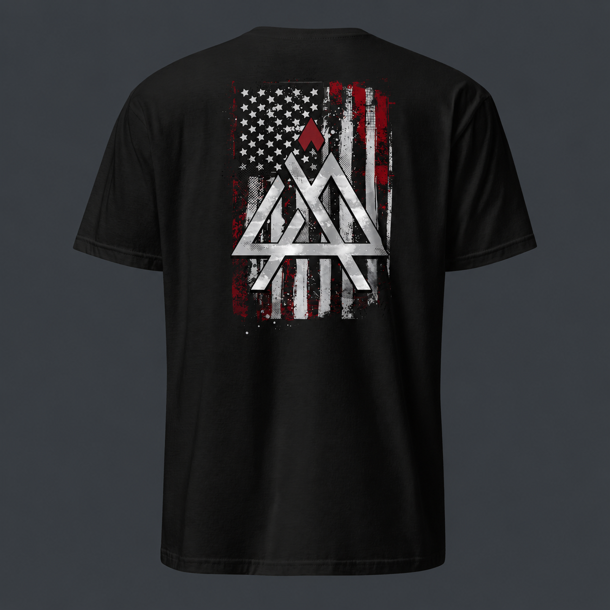 Black t-shirt with a '4 AM NATION FLAG' on the back against a dark background