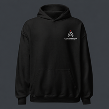 Load image into Gallery viewer, Black hoodie with the '4 AM NATION' logo on the chest against a dark background