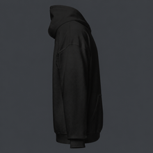 Load image into Gallery viewer, Black '4 AM NATION' hoodie on a dark gray background