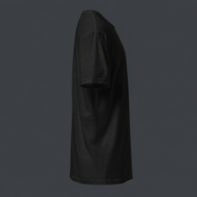 Load image into Gallery viewer, Black '4 AM NATION' t-shirt on a dark gray background