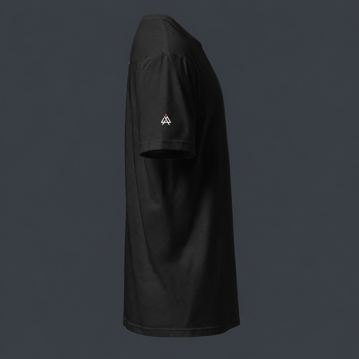 Black t-shirt with a ' 4 AM NATION' logo on the right sleeve against a dark background