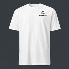 Load image into Gallery viewer, White t-shirt with '4AM Nation' logo on a dark background