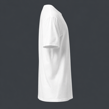 Load image into Gallery viewer, White '4 AM NATION' t-shirt with on a dark background